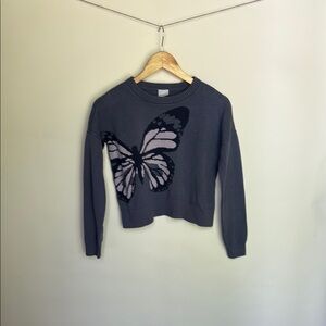 Abercrombie Kids Purple Sweater with Butterfly Design